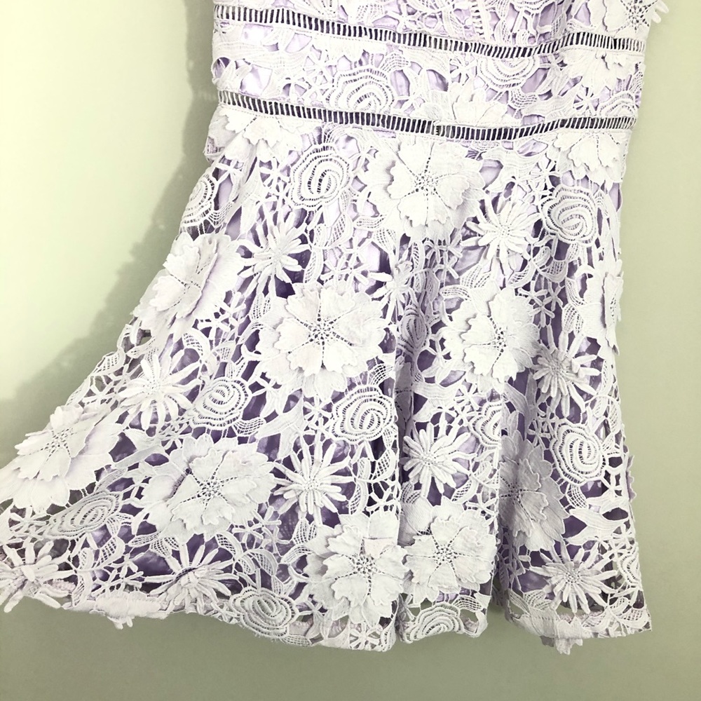 NWT Francesca Just Me Purple 3D Foral Lace Dress - Picture 5 of 9